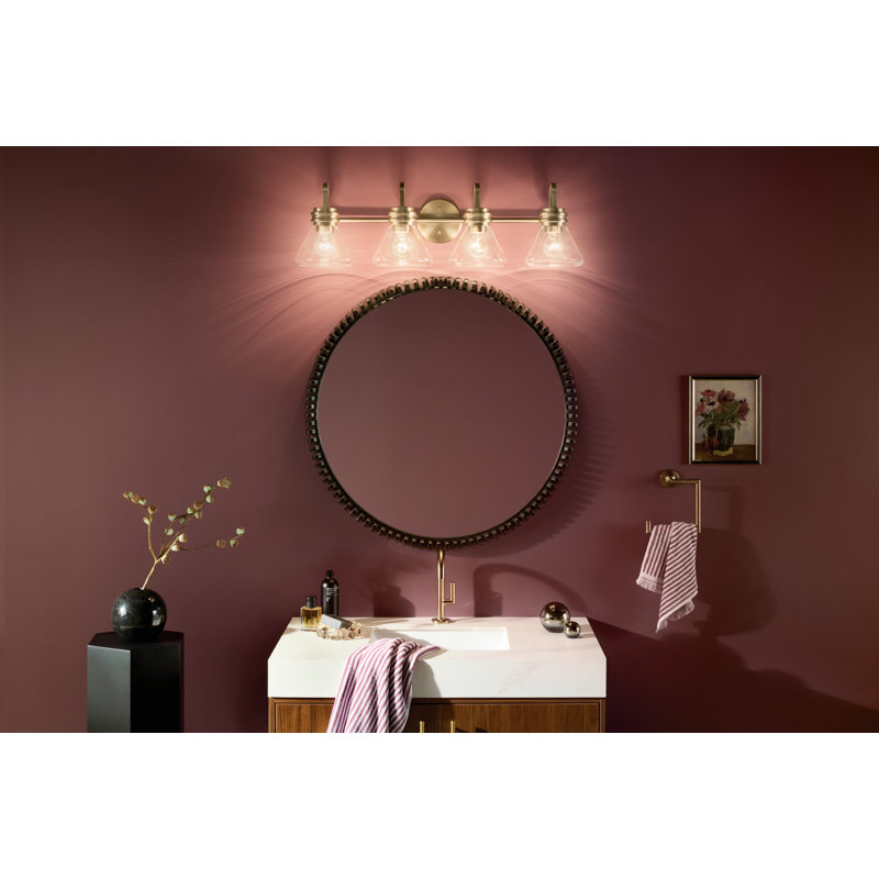 34" 4-Light Vanity Light with Clear Glass, Bronze