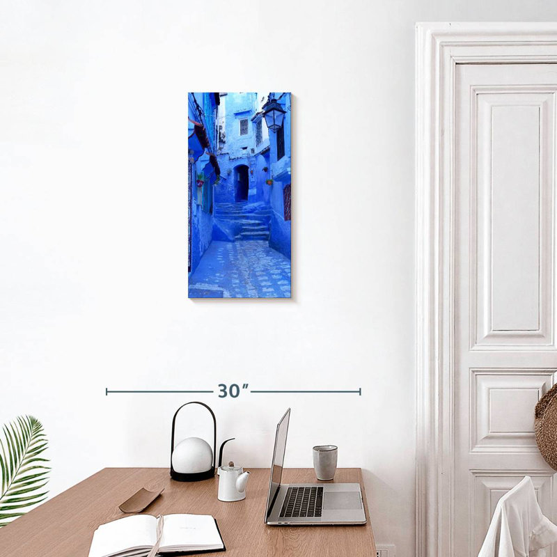 Charmante rue Chefchaouen, H 24 po x l 12 po