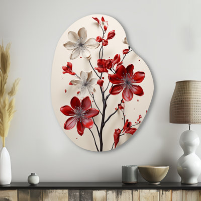 Ginsburg - Minimalism Asymmetrical Metal Print Wall Art, Modern Unique Shape Metal Wall Decor