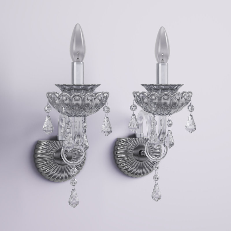 Ensemble de 2 bougies murales chromées à intensité variable Portel (ensemble de 2)