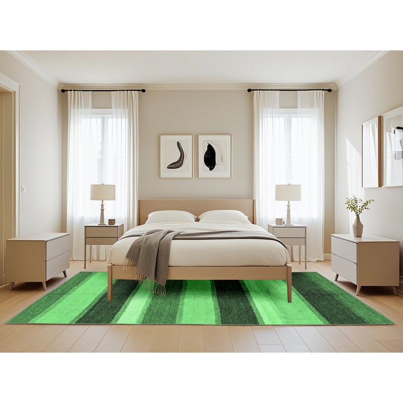 Washable Striped Indoor Rug, Rectangle 5' x 8'