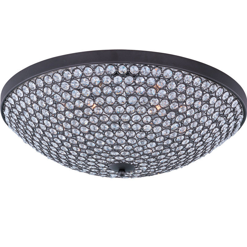 Fonzie Glass Flush Mount, Bronze