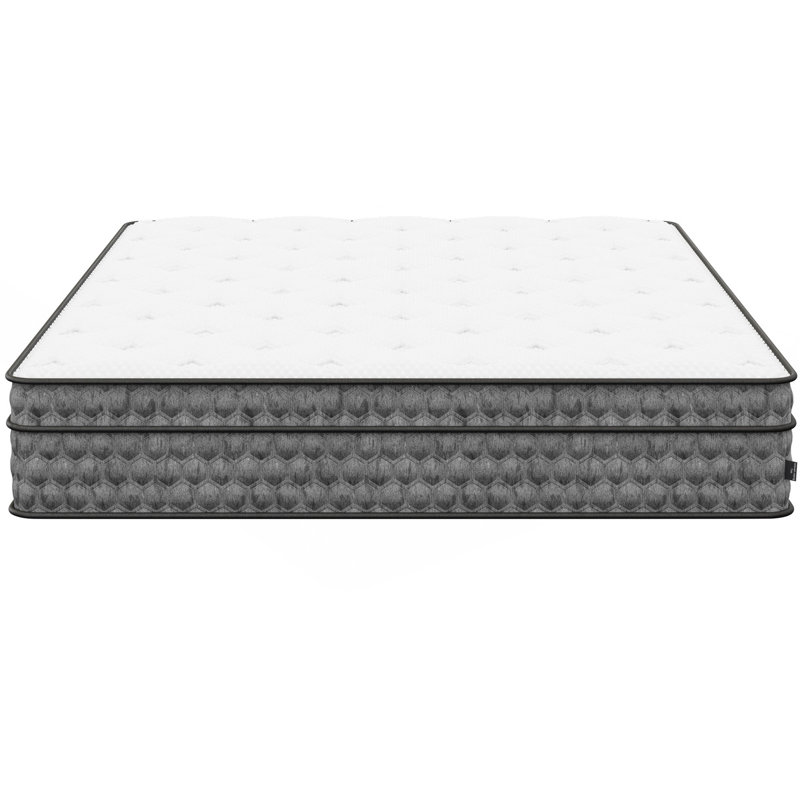 Matelas pour grand lit moyen 11 po, gel frais, matelas recouvert de blanc, blanc, bénéfique pour la santé, Grand lit