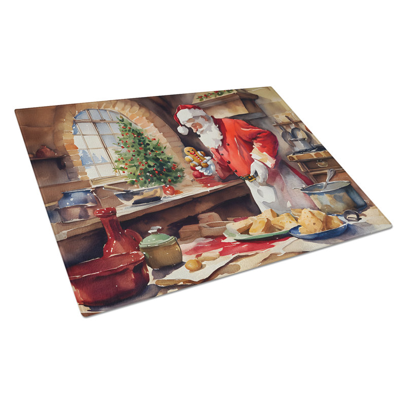 Biscuits avec grande planche à découper en verre Père Noël