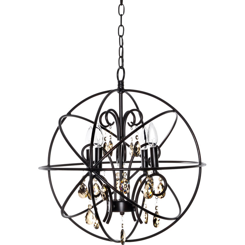Alden 4 - Light Dimmable Globe Chandelier, Oil Rubbed Bronze