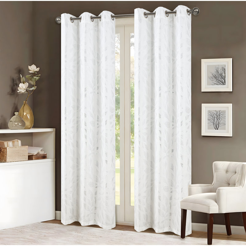 Ensemble de rideau de fenêtre Bexley, Blanc / argenté