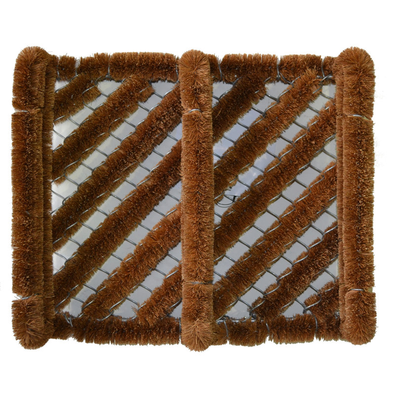 12" X 14" Brown Coir Geometric Outdoor Boot Scraper
