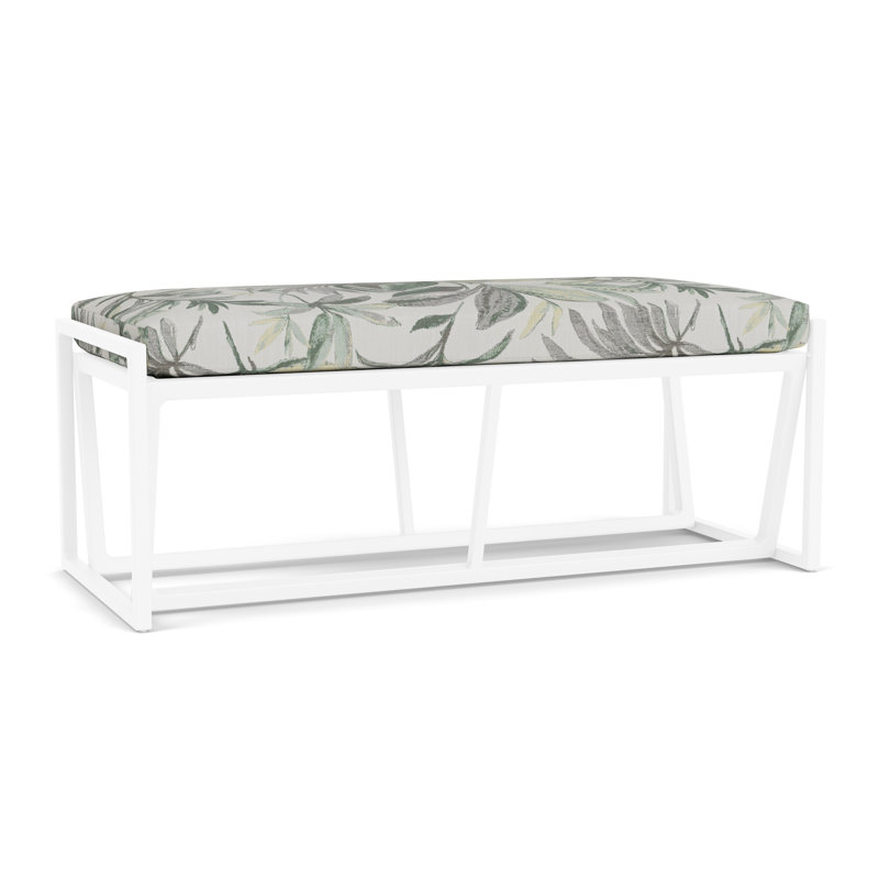 Summit Outdoor Dining Bench, White, Calidora Mist