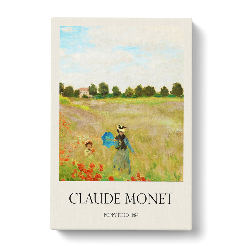 Poppy Field Vol.2 Print by Claude Monet - Wrapped Canvas, 50cm H x 35cm W x 3cm D