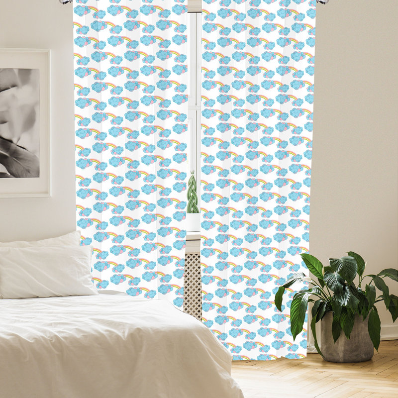 Rain Semi-Sheer Rod Pocket Sliding Panel, 28" x 63"