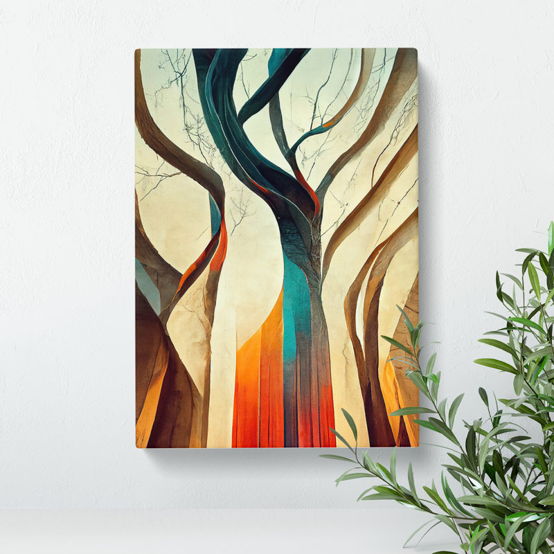 The Abstract Trees No.6 - Wall Art, Wrapped Canvas, 50cm H x 35cm W, No Matte