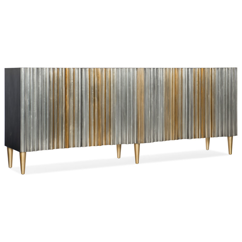 Apollo 92'' Gold and Silver Transitional Sideboard