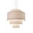4-light Drum-tiered Fabric Pendant Lamp With Bottom Reflector