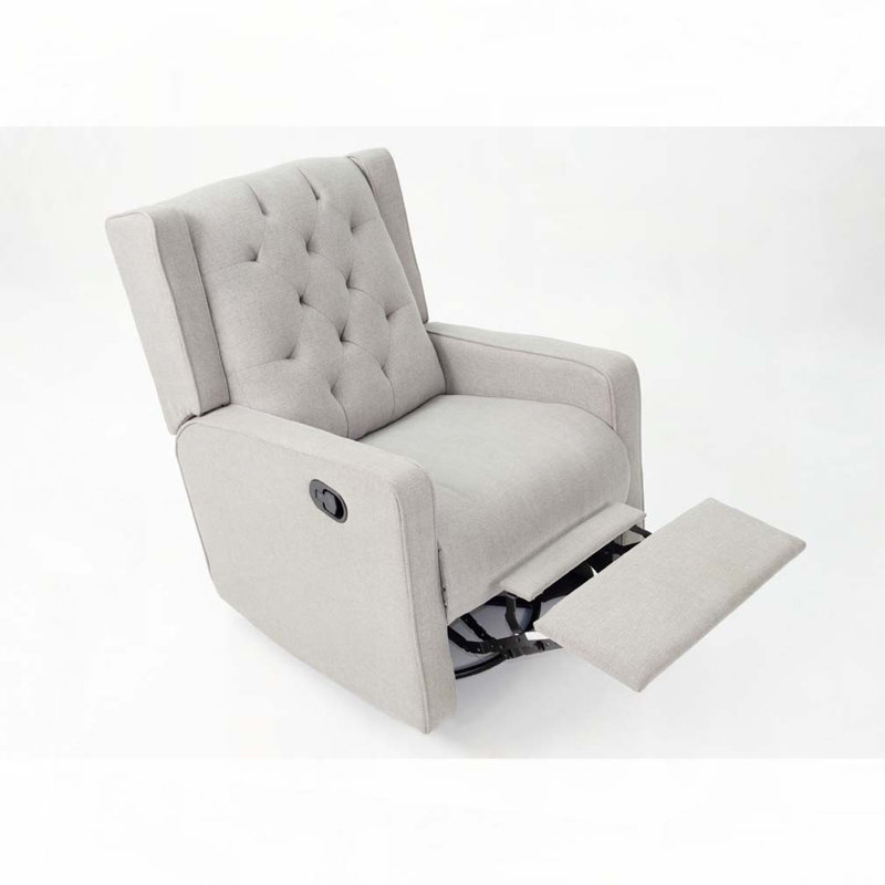 Swivel Glider Recliner Chair, Light Gray