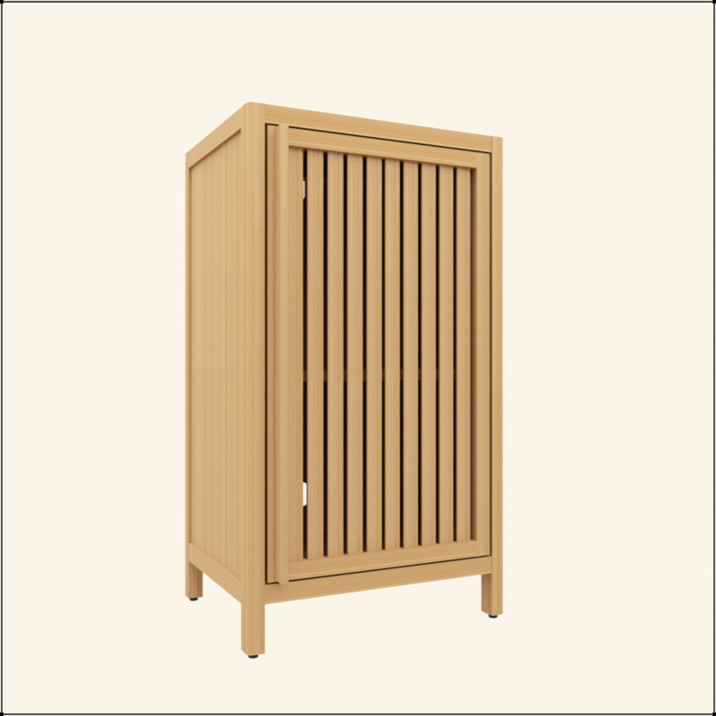 Bathroom Bamboo Storage Cabinet, Freestanding Floor Cabinet With Door And Shelf For Bathroom, Living Room, Bedroom, Hallway, Kitchen