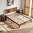 Mid Century Solid Wood Platform Bed with Headboard, Wood Slat Support, No Box Spring Needed-492223431