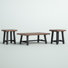 Ensemble de 3 tables basses en bois massif de 48 po avec 2 tables d'appoint Adam