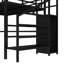 Lit mezzanine en métal de taille Adonia avec bureau en L, port USB, DEL, armoire et tablette réglable pour personnes, adolescents et adultes-662711431