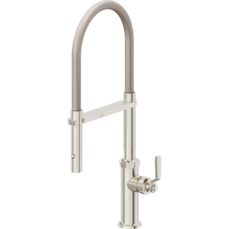 Culinary Pull-Out Kitchen Faucet With Button Sprayer, Polished Nickel