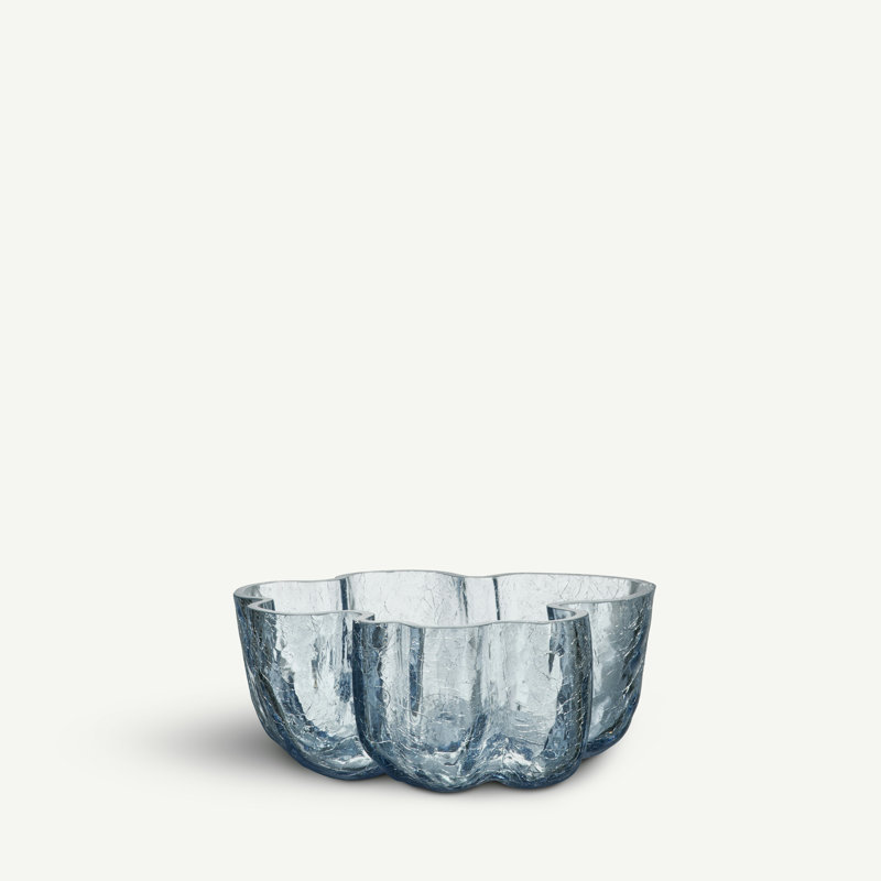 Crackle Handmade Circular Glass Decorative Bowl