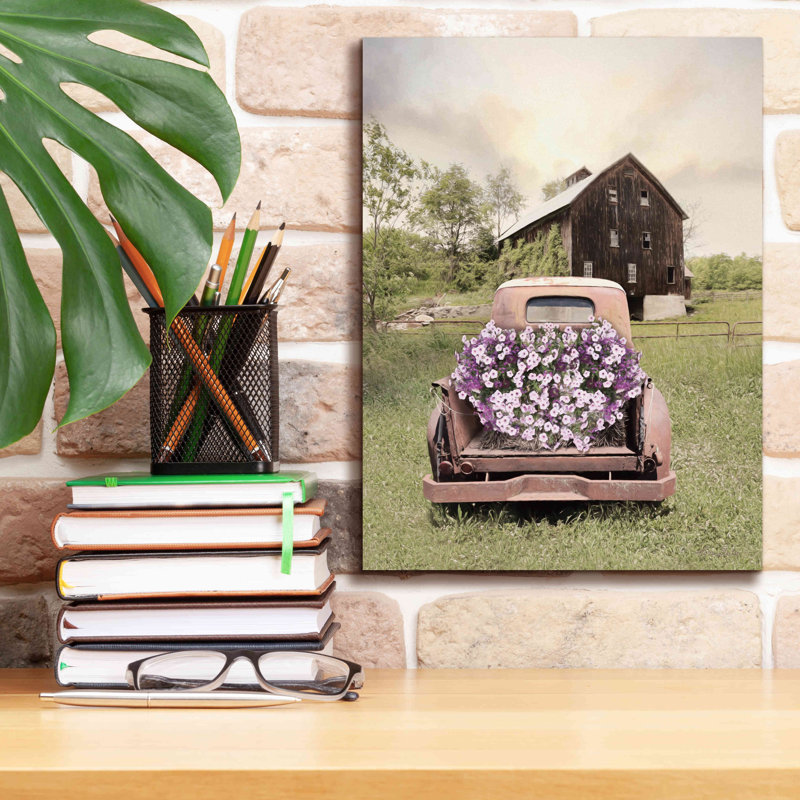 Gracie Oaks «Petunia Truck» par Lori Deiter, H 16 po x l 12 po x P 0,75 po