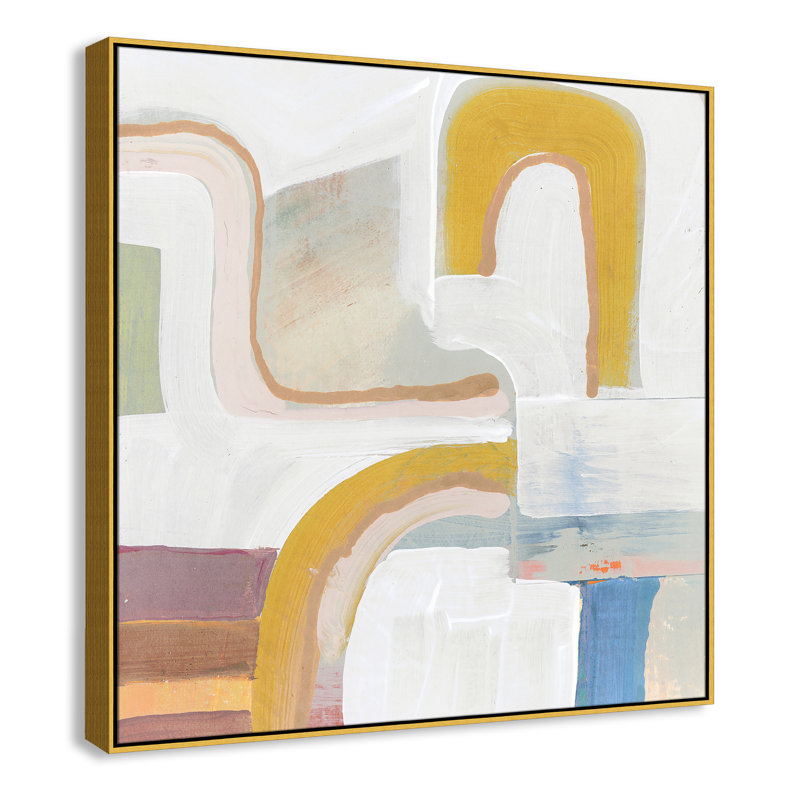 "Copeland Together Again I" par Cartissi, reproduction d'art sur cadre flottant, H 46,5 po x l 46,5 po, Doré
