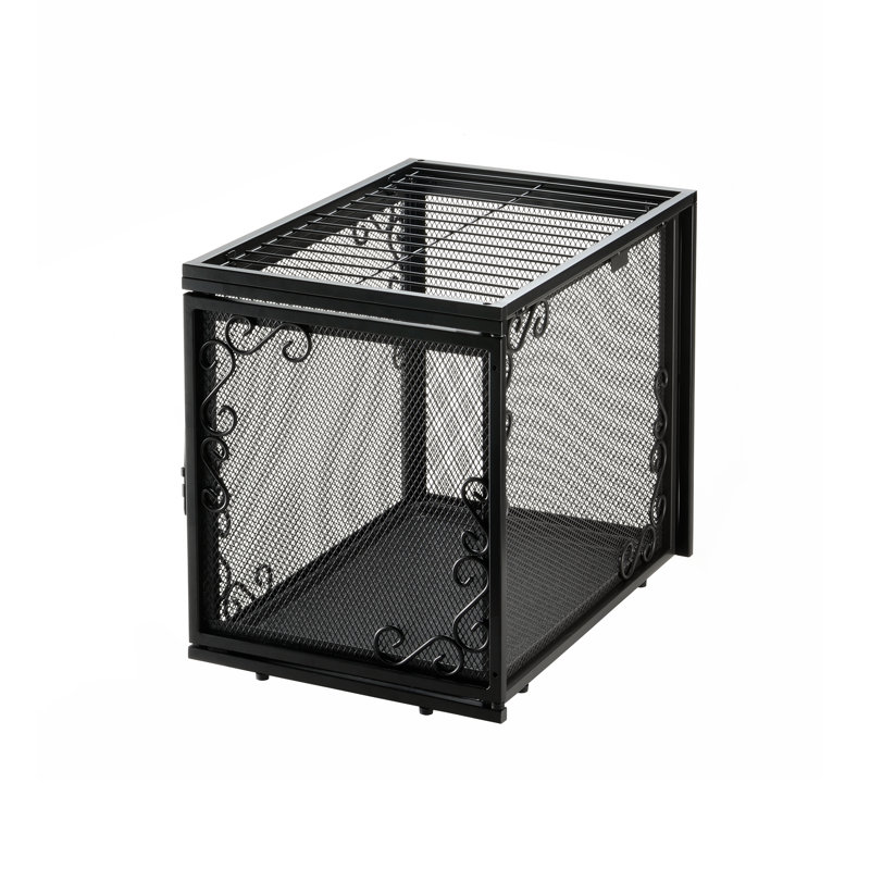 Metal Pet Crate with 1 Door, Black, Small (20" H x 17" W x 24" D)
