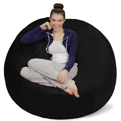 Bean Bag Chair - Shredded Foam Filled Round Pouf Chair - Plush, Ultra Soft Memory Foam Filled Bean Bag Chair with Microsuede Cover - Stuffed Foam Filled Furniture and Accessories for Dorm Room - Multiple sizes 5 Ft or 6 Ft