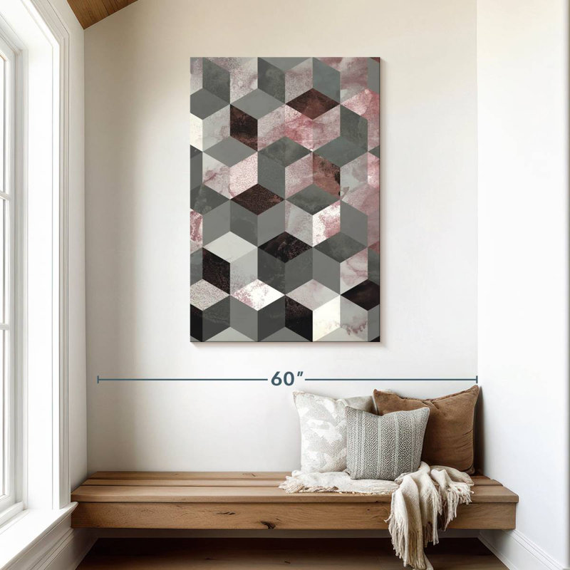 Avery Cubes Rose, 45" H x 30" W