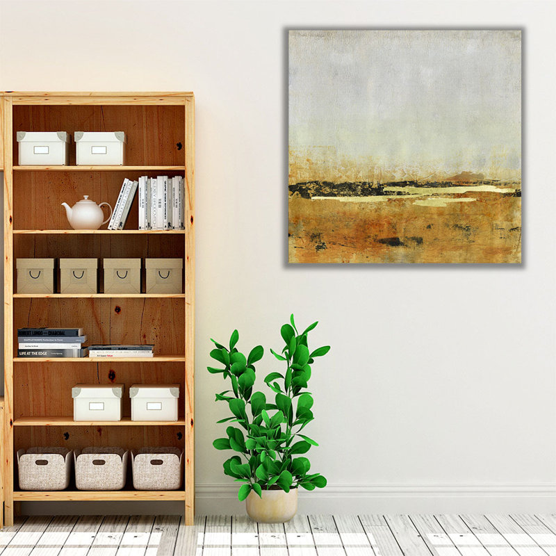 Gold Horizon II - reproduction d'art sur toile, H 12 po x l 12 po