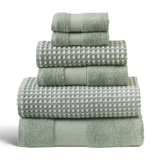 Ensemble de serviettes modernes 100% coton peigné jacquard en fils peignés Drucilla Modern
