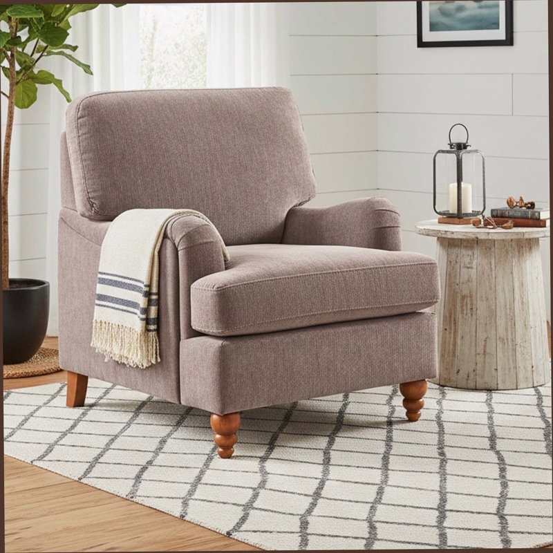 Candor Fabric Arm Chair In Sage, Sauge