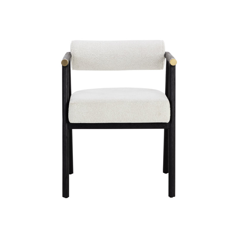 Upholstered Arm Chair, Black, White