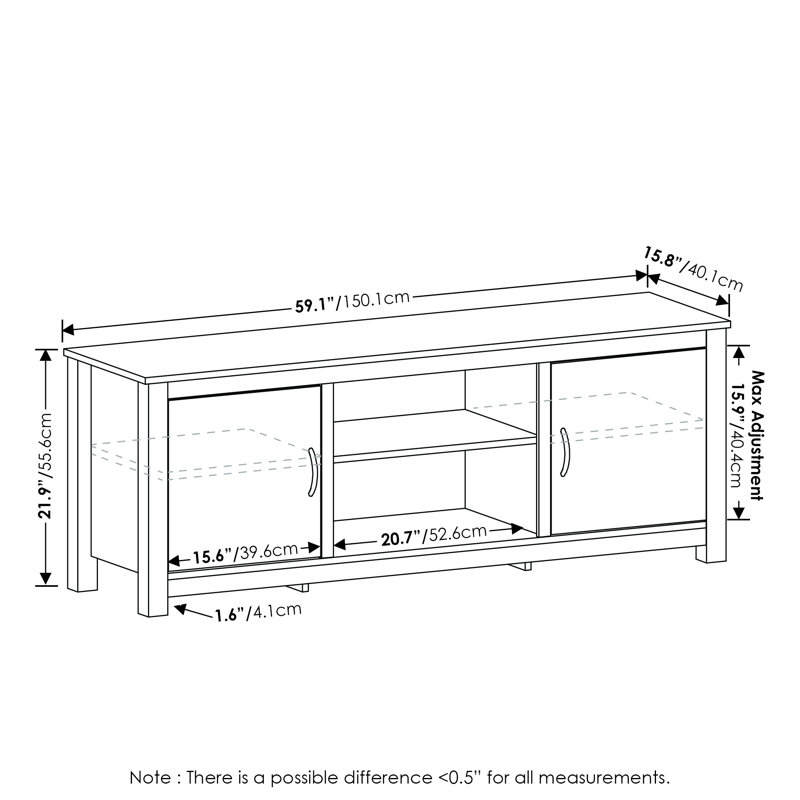 Aneliya Unfinished TV Stand for TVs up to 65", Black
