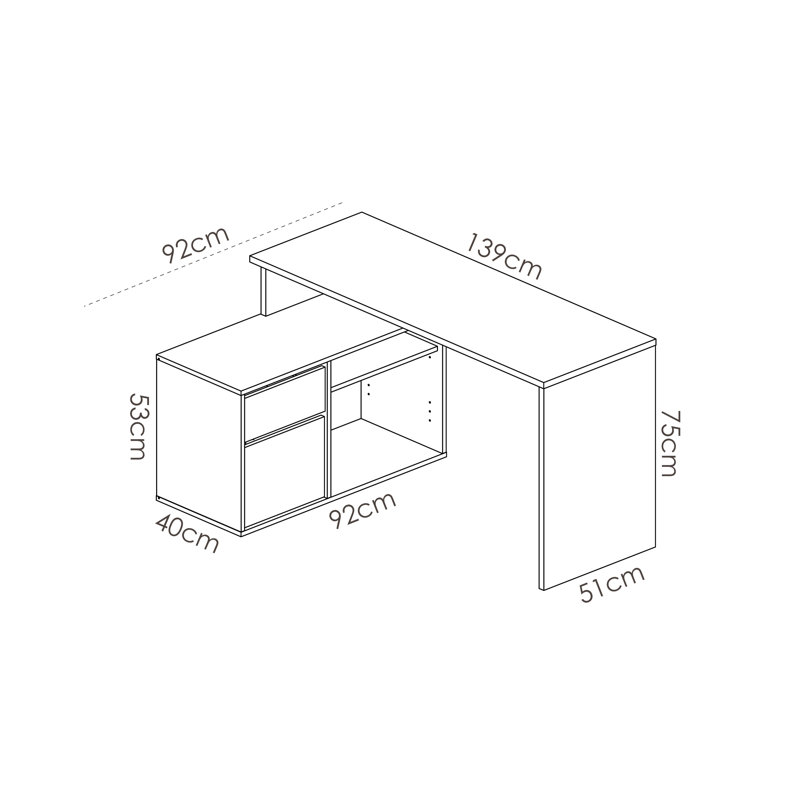 Sotion L-Shaped Computer Desk, Oak