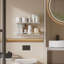 Ensemble de 2 tablettes flottantes en acrylique - Étagères de salle de bain murales pour articles de toilette, cuisine, salle de lavage, décor de maison de campagne - Solution de rangement durable et élégante-100893023