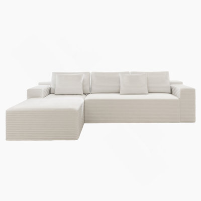 Boneless Sectional Couch With Chaise, L-Shape Sofa For Living Room Bedroom