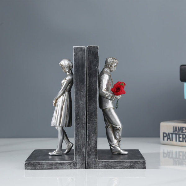 Kikkerland Leaning Men Bookends, Set Of 2 - Modern Industrial Book Supports For Office Or Home Library - View #4