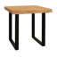 Table de bout carrée 24 po en bois massif et fer vieilli noir et naturel