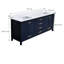 Meuble-lavabo double 84 po avec plateau en pierre reconstituée Render-826418514