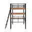 Lit mezzanine en métal avec tablette de rangement intégrée et échelle-1491977236