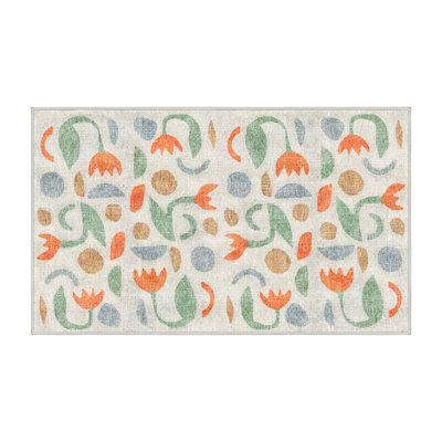 Fionna Hand Loomed Washable Floral Indoor Rug