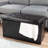 Storage Ottoman - 30-Inch Folding Faux Leather Footrest, Linen Chest, or Bench with Removable Bin for Living Room or Bedroom by Home-Complete (Black)