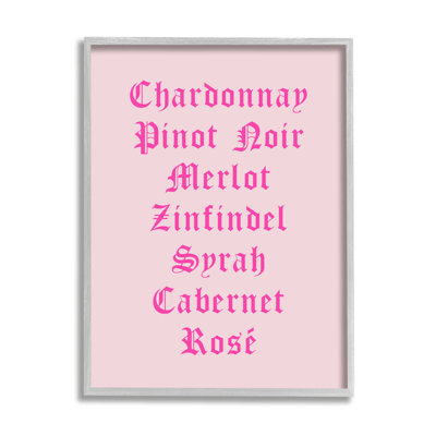 Chic liste des vins roses encadrée par House of Lulu