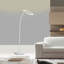 Lampe torchère sur pied en métal de 73 po de hauteur avec design halo, blanc mat 73 po