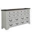 Commode large 8 tiroirs blanche et brun foncé Quenburga