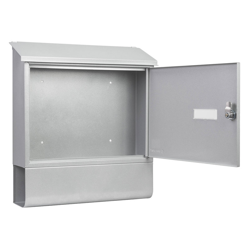 Silver Steel Wall Mount Lockable Mailbox with Key Lock