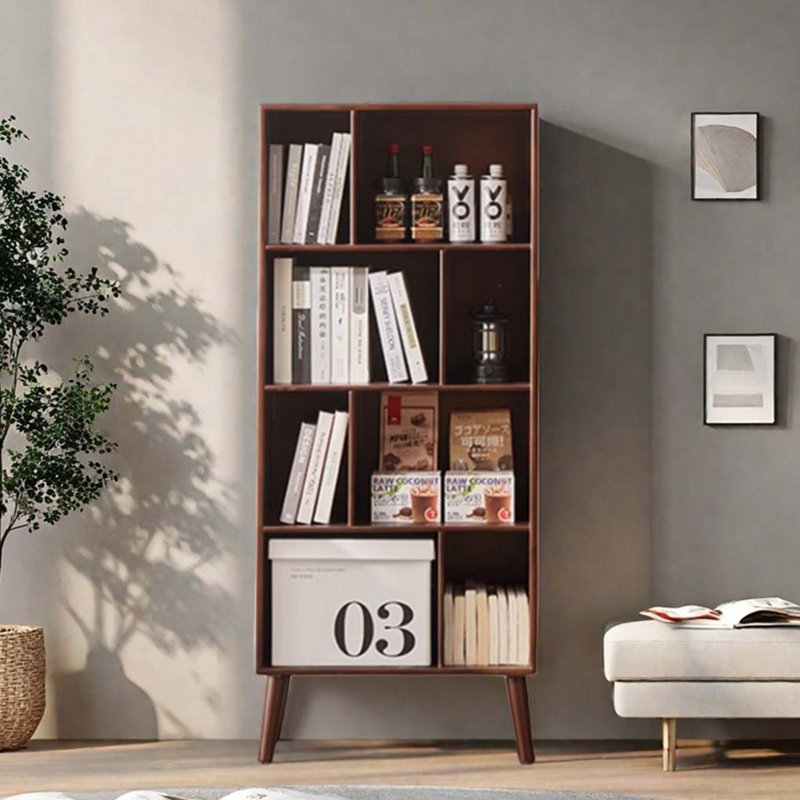Bibliothèque à compartiments en bois massif
