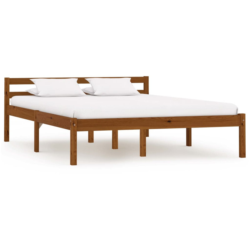 Aaryahi Solid Wood Bed, Honey Brown, European Single (90 x 200 cm)