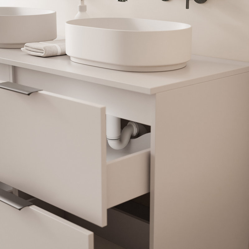 ROSA 120 cm Bathroom Cabinet with Drawers and Soft-Close,, Cashmere